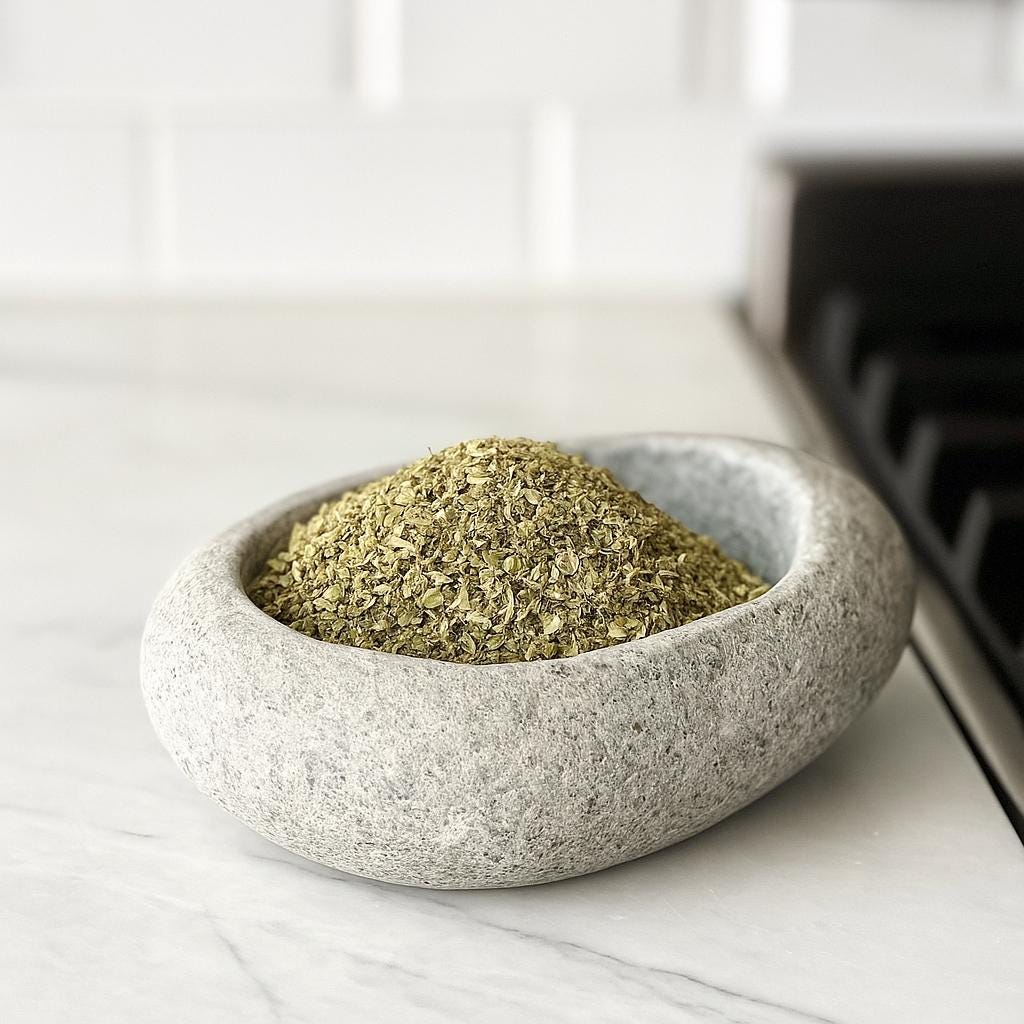 Handmade Natural Stone Spice Bowl – natural stone kitchen and dining accessory – alternate angle