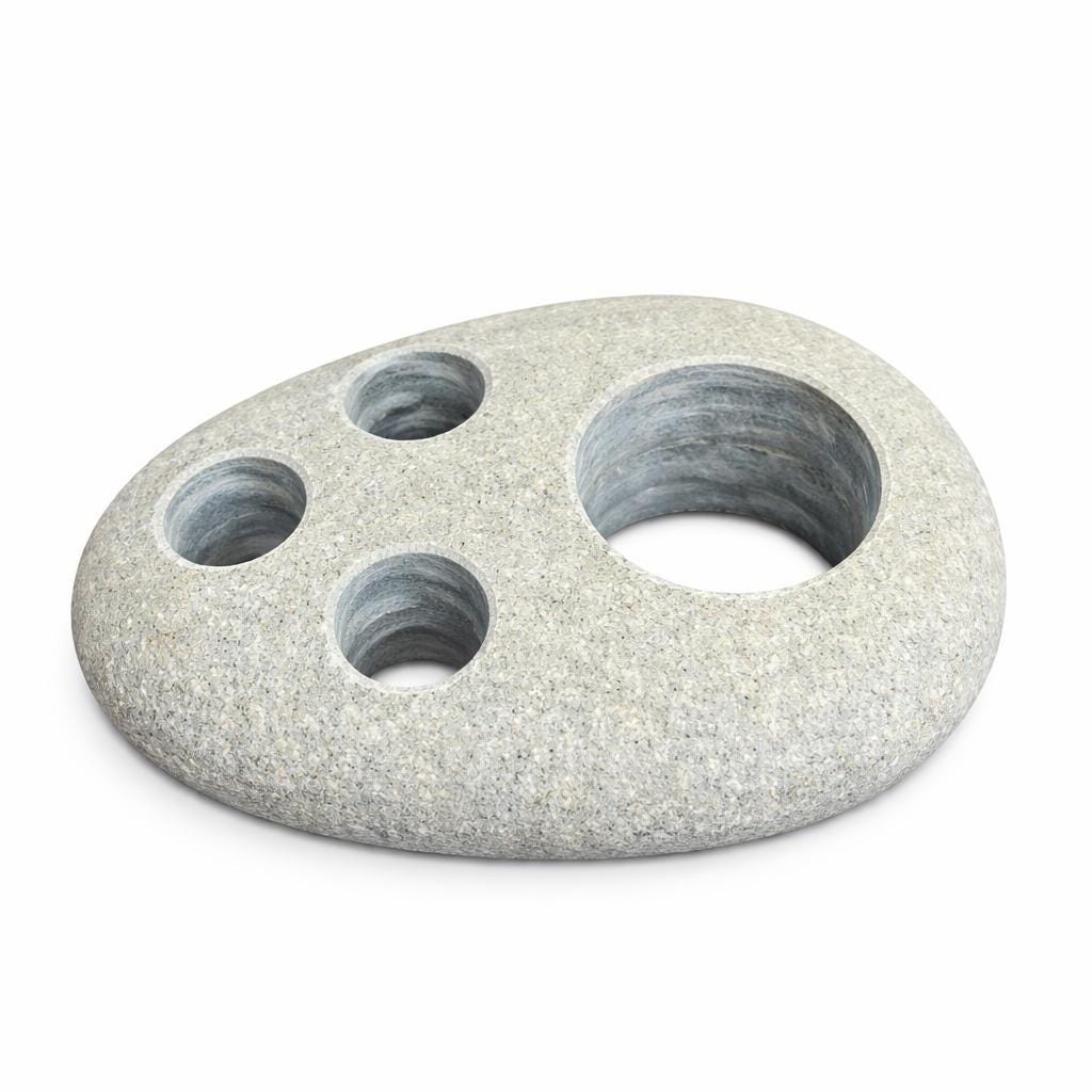 Pebble Toothbrush Holder – natural stone bathroom accessory – product detail