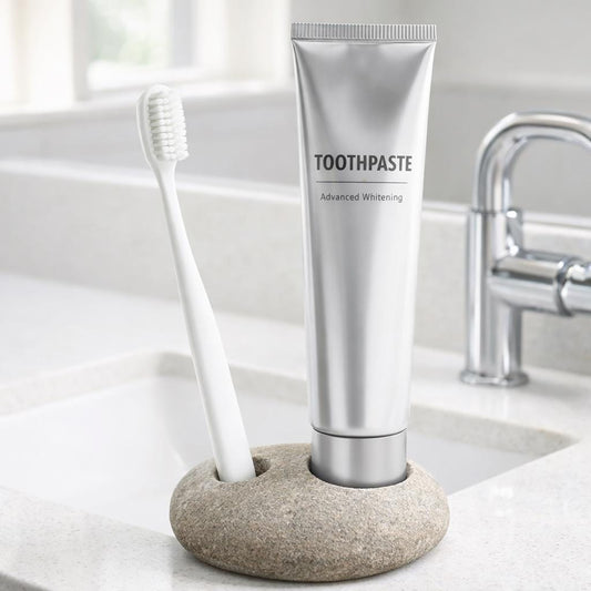 Pebble Toothbrush – natural stone bathroom accessory – alternate product view