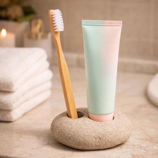 Pebble Toothbrush – natural stone bathroom accessory – primary product view