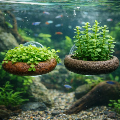 Natural Stone Aquarium Plant Holder - Suction Cup – natural stone aquarium accessory – alternate product view