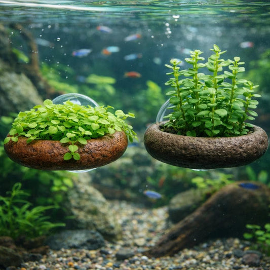 Natural Stone Aquarium Plant Holder - Suction Cup – natural stone aquarium accessory – alternate product view
