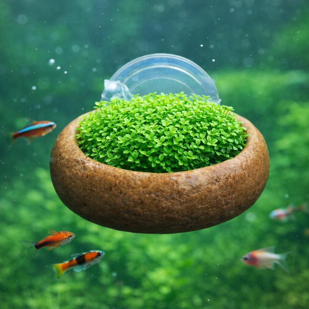 Natural Stone Aquarium Plant Holder - Suction Cup – natural stone aquarium accessory – alternate view