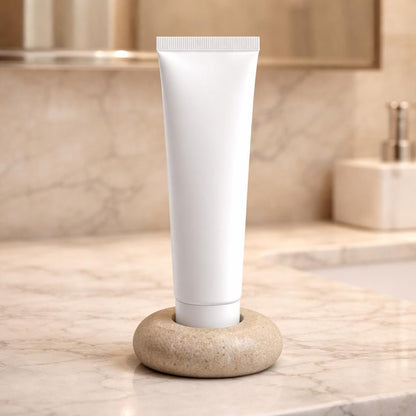 Pebble Toothbrush Holder – natural stone bathroom accessory – alternate angle