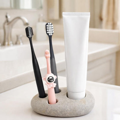 Pebble Toothbrush Holder – natural stone bathroom accessory – alternate view