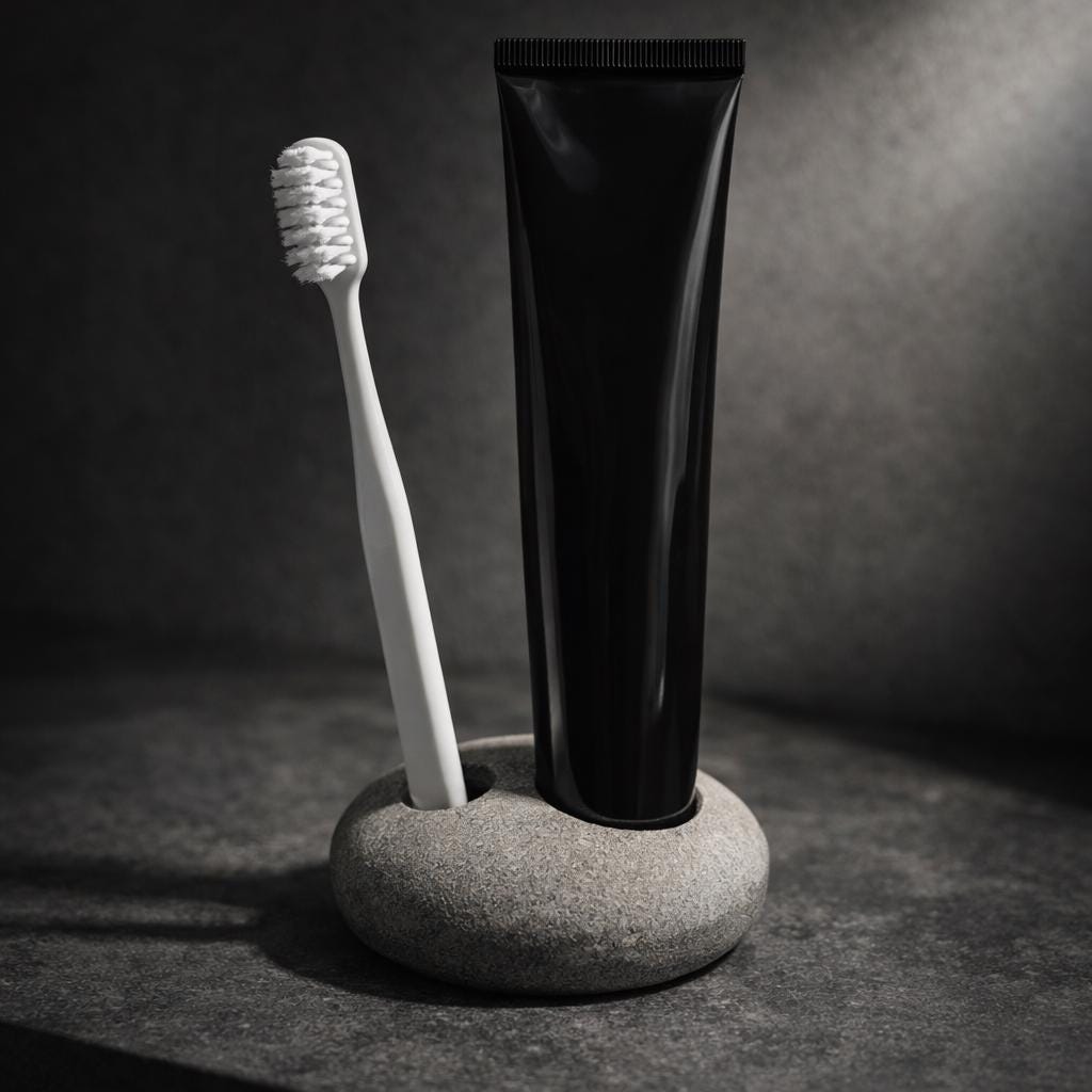 Pebble Toothbrush – natural stone bathroom accessory – alternate angle