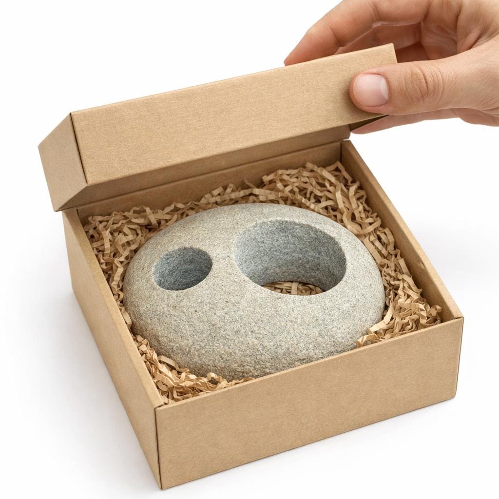 Pebble Toothbrush – natural stone bathroom accessory – alternate angle