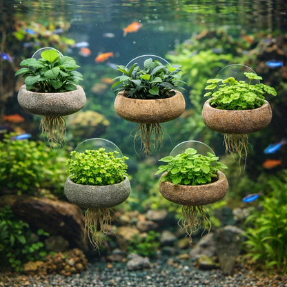 Aquarium Stone Plant Anchor With Suction Cup – natural stone aquarium accessory – primary product view