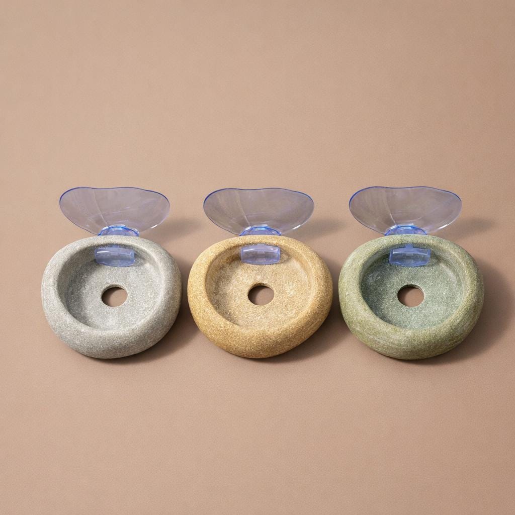 Mini Stone Succulent Planter With Suction Cup – natural stone planter or floral display – product detail
