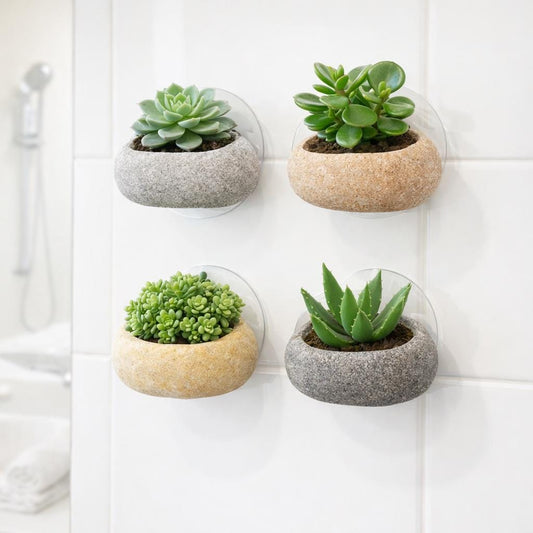 Wall Mounted Stone Succulent Planter – natural stone planter or floral display – primary product view