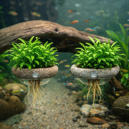 Natural Stone Aquarium Wall Planter – natural stone aquarium accessory – primary product view