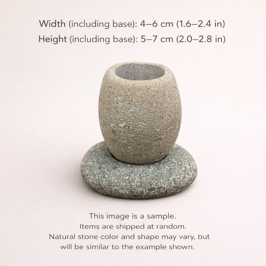 Succulent Planter — Natural River Stone Desk Pot With Base – natural stone planter or floral display – alternate product view