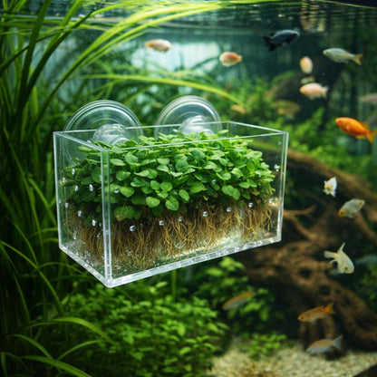 Aquarium Plant Holder With Suction Cups – natural stone aquarium accessory – alternate angle
