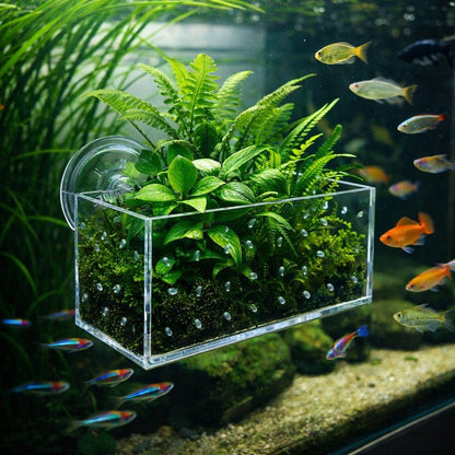 Aquarium Plant Holder With Suction Cups – natural stone aquarium accessory – detail view