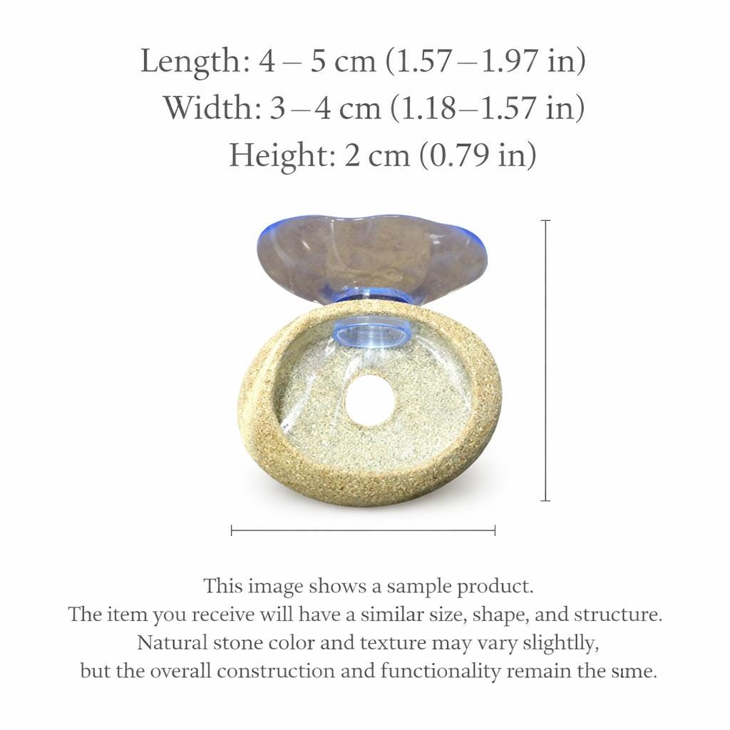 Mini Stone Succulent Planter With Suction Cup – natural stone planter or floral display – alternate product view