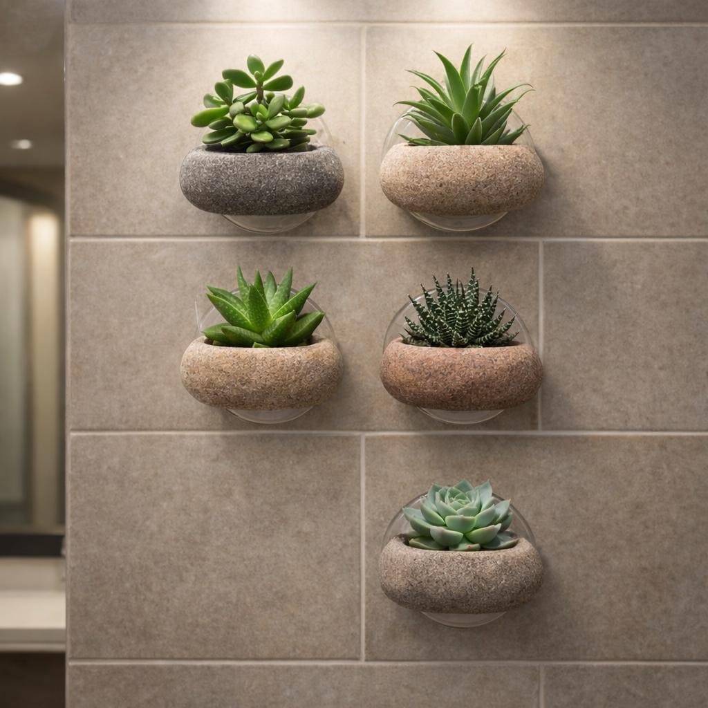 Wall Mounted Stone Succulent Planter – natural stone planter or floral display – product detail