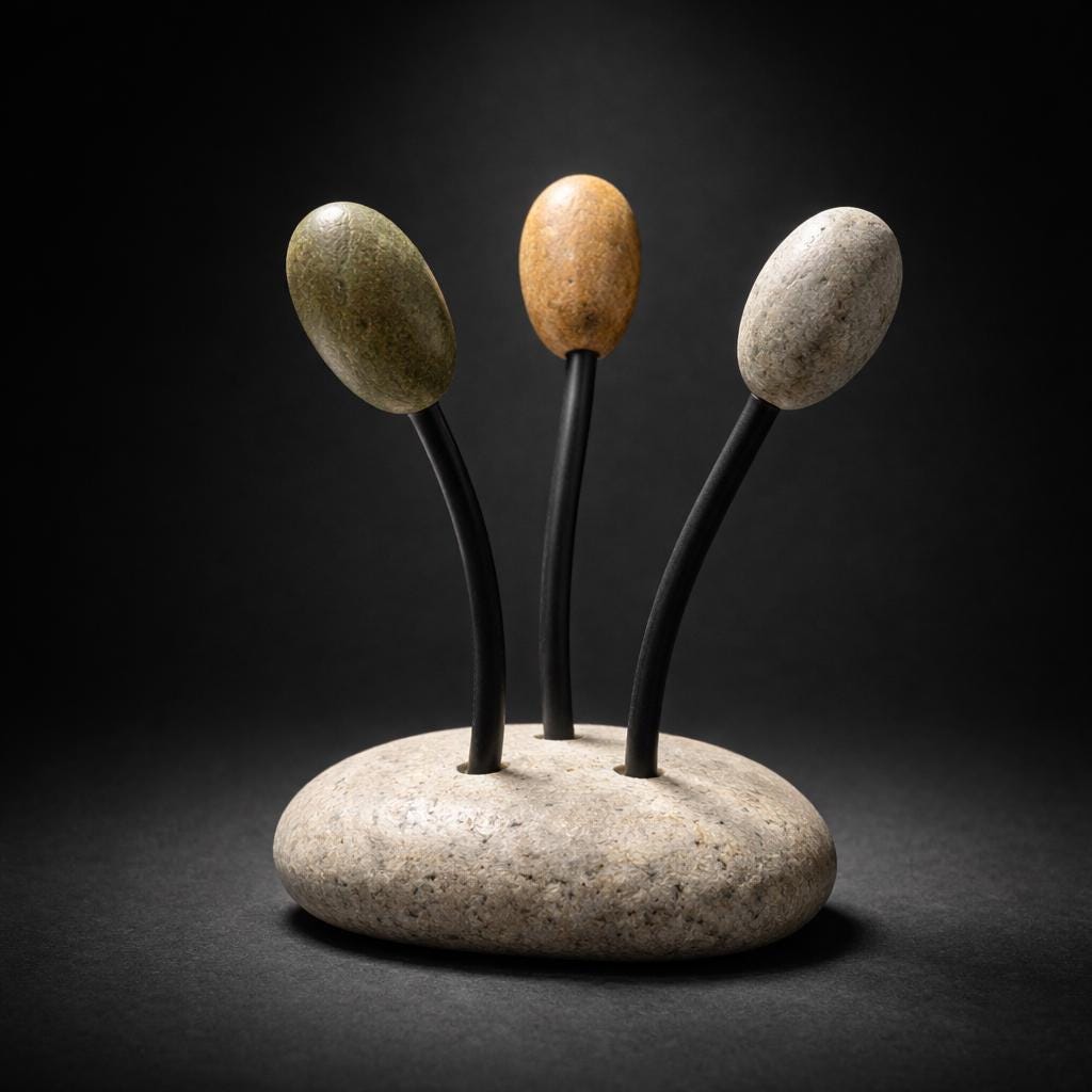 Natural Pebble Mug Holder – natural stone kitchen and dining accessory – alternate view