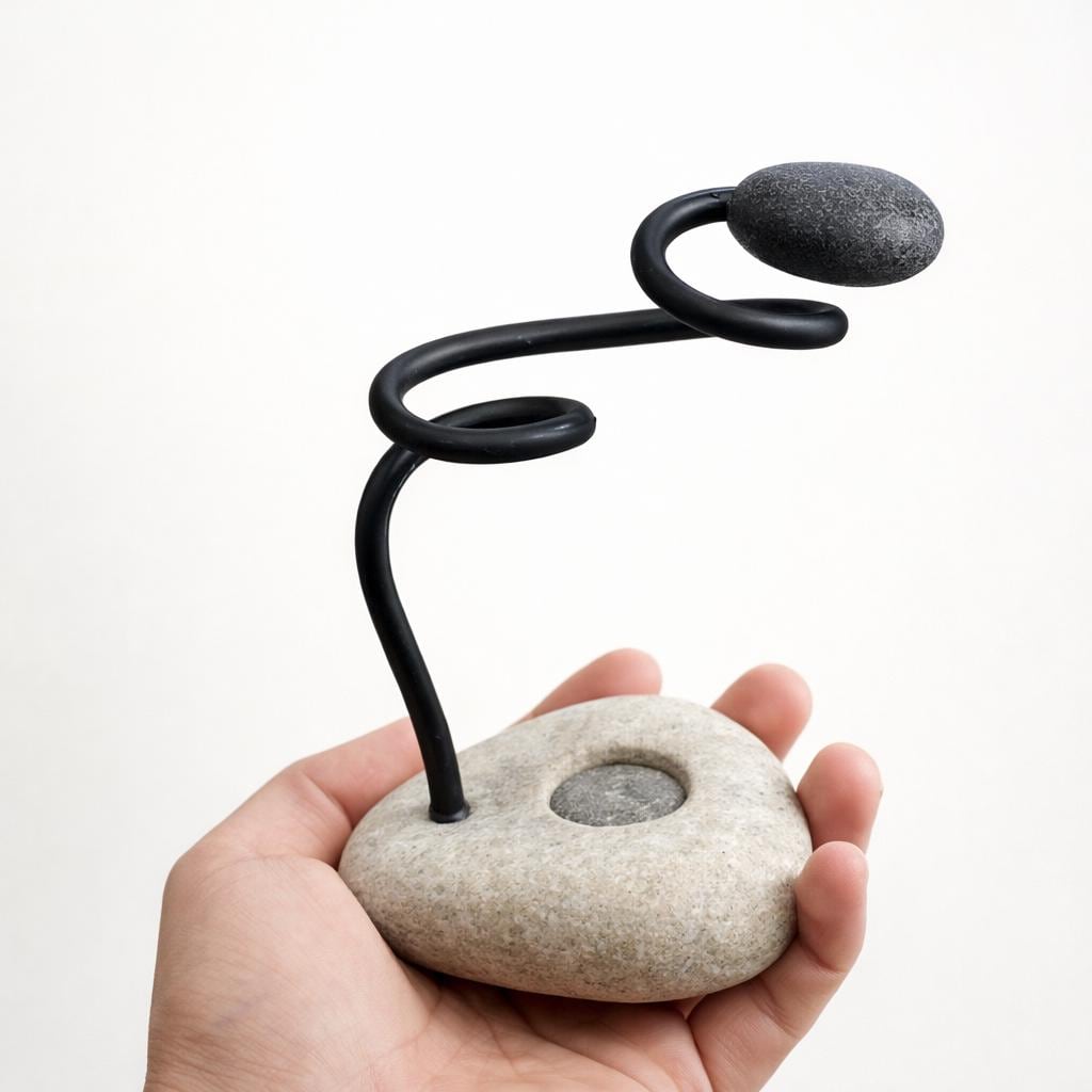Stone Toothbrush & Cutlery Holder – natural stone bathroom accessory – alternate view