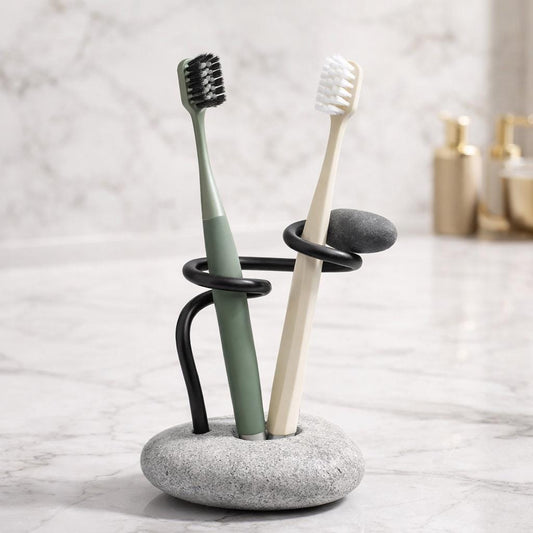 Stone Toothbrush Holder – natural stone bathroom accessory – primary product view