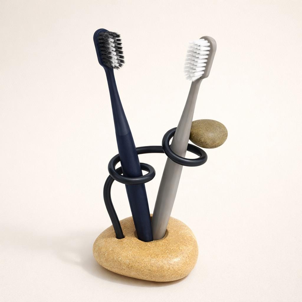 Stone Toothbrush Holder – natural stone bathroom accessory – alternate view