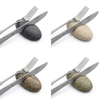 Cutlery Rest - Knife & Chopstick Holder – natural stone kitchen and dining accessory – alternate product view