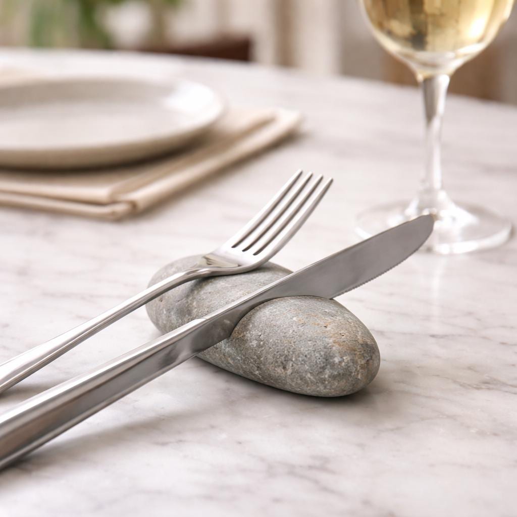 Cutlery Rest - Knife & Chopstick Holder – natural stone kitchen and dining accessory – product detail