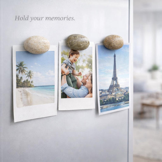 Natural River Rock Fridge Magnets - Whiteboard – natural stone mindful home accent – alternate product view