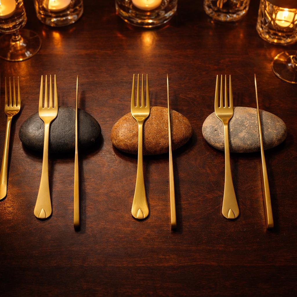 Cutlery Rest - Knife & Chopstick Holder – natural stone kitchen and dining accessory – alternate view