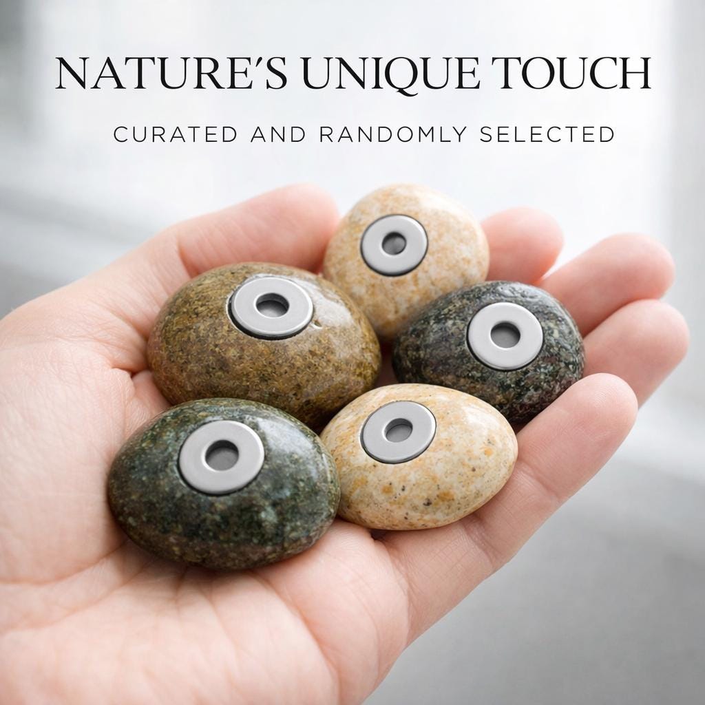 Whiteboard Magnets – natural stone mindful home accent – alternate product view