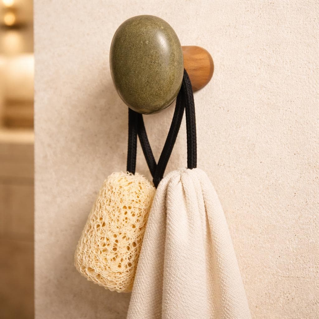 Bathroom Wall Hook – natural stone bathroom accessory – product detail