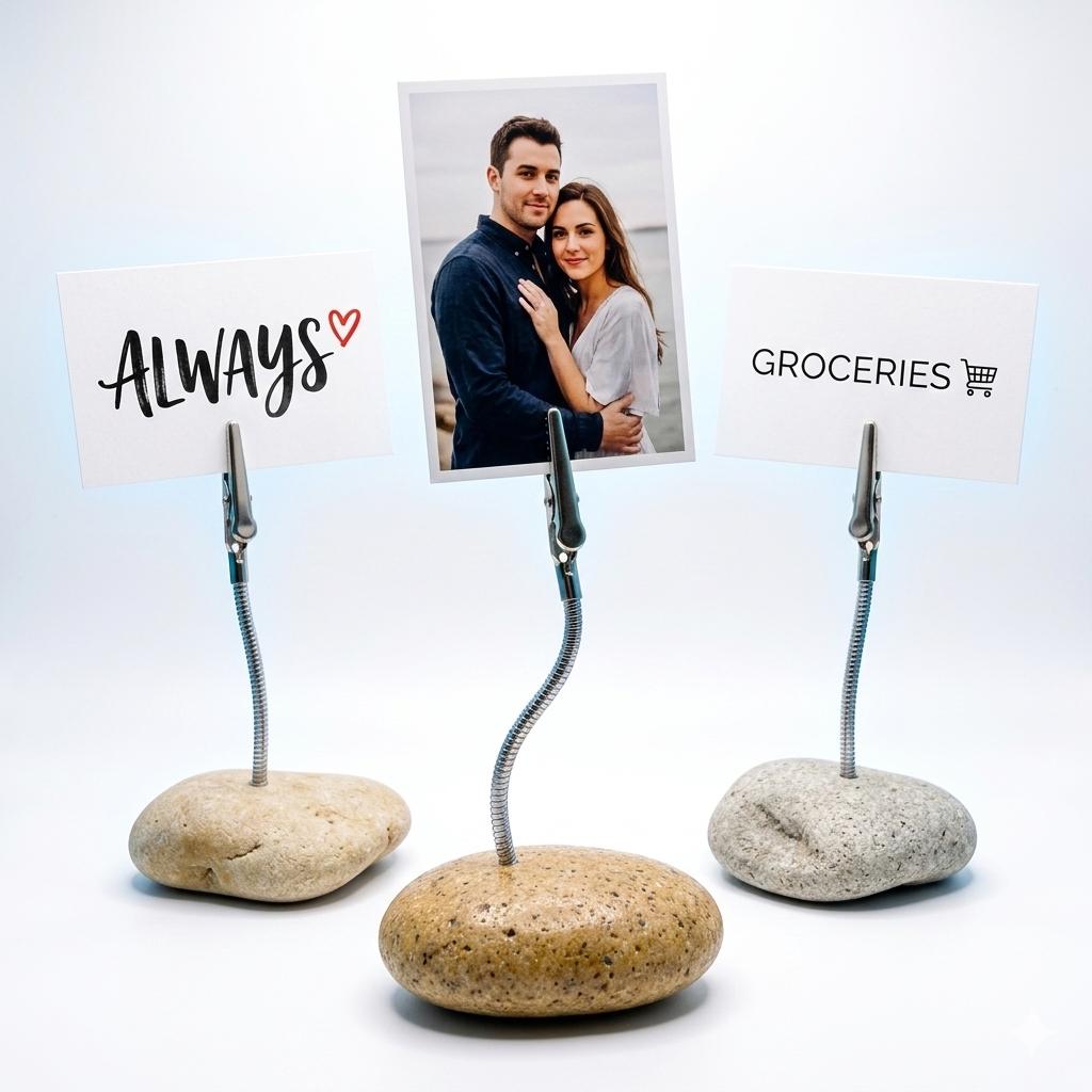 Natural Stone Photo Clip Holder - Polaroid Stand – natural stone mindful home accent – primary product view