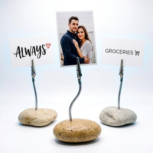 Natural Stone Photo Clip Holder - Polaroid Stand – natural stone mindful home accent – primary product view