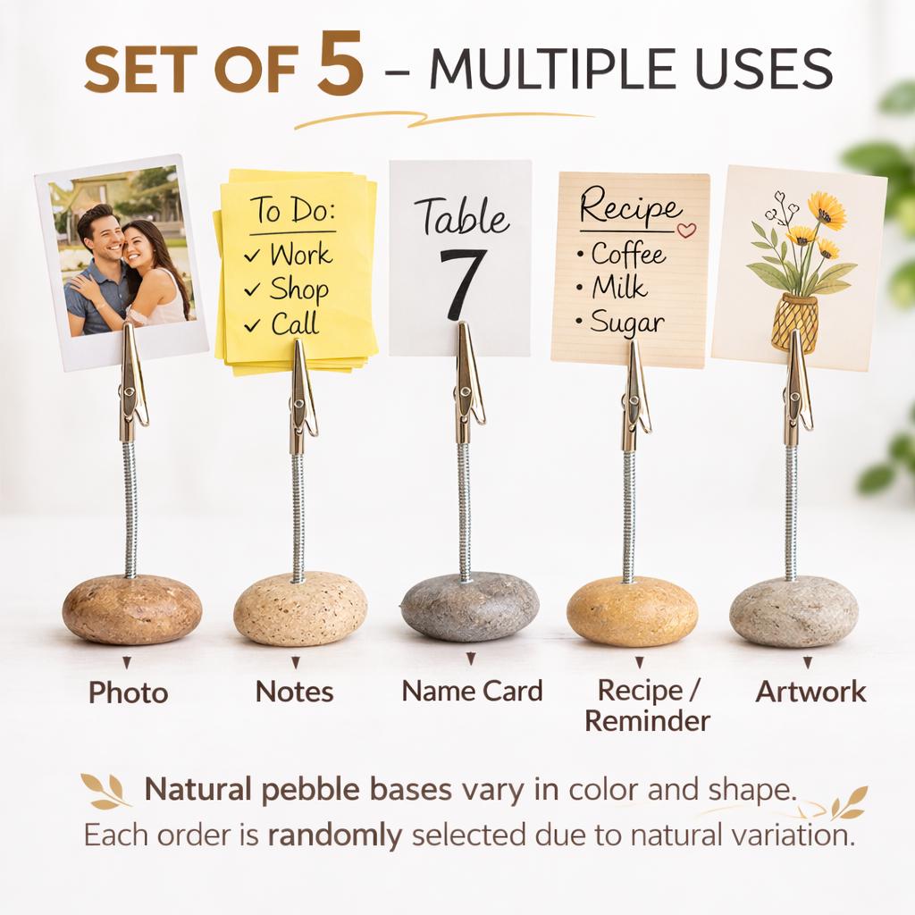 Natural Stone Photo Clip Holder - Polaroid Stand – natural stone mindful home accent – alternate product view