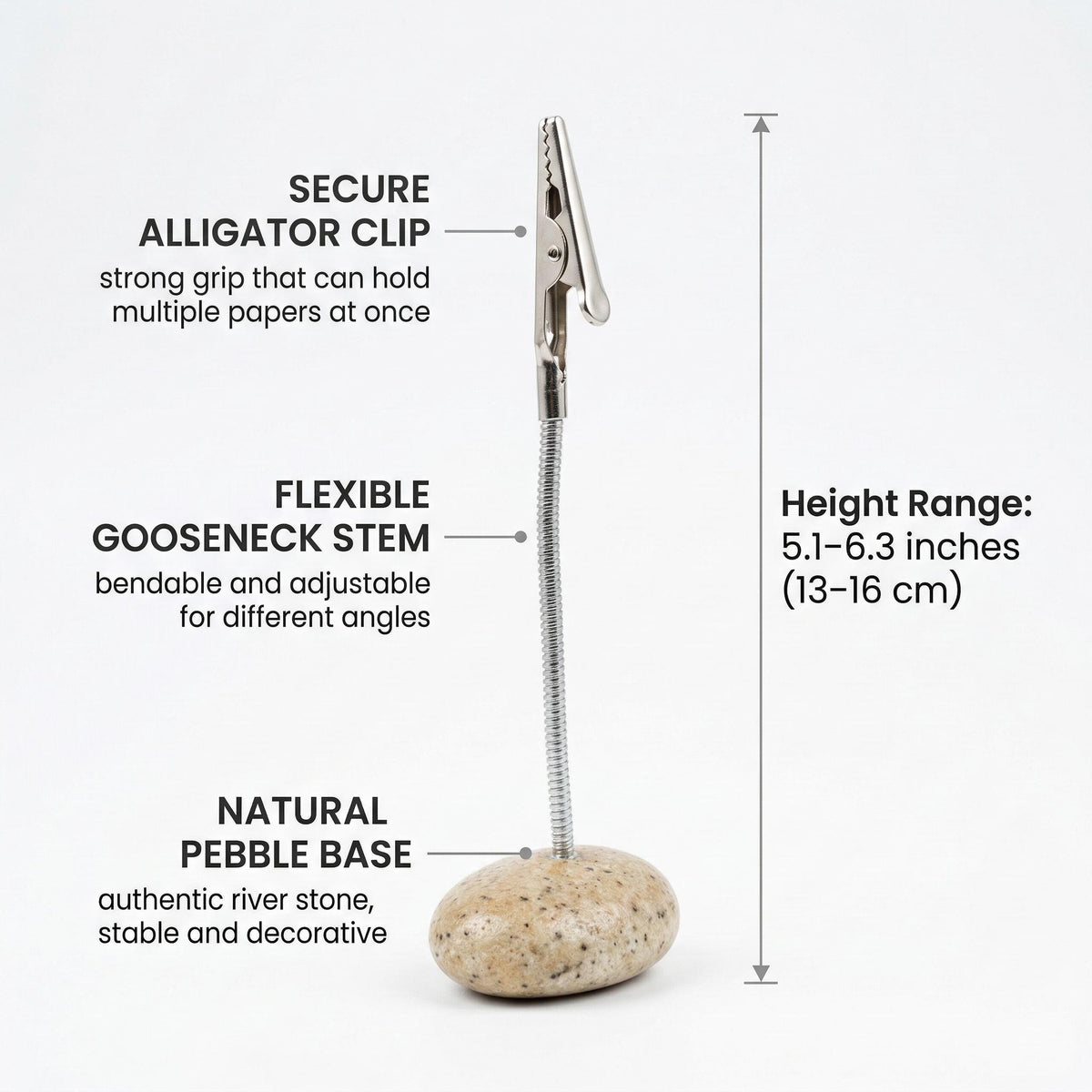Natural Stone Photo Clip Holder - Polaroid Stand – natural stone mindful home accent – alternate angle