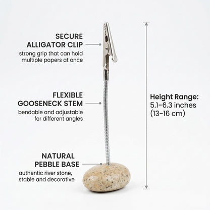 Natural Stone Photo Clip Holder - Polaroid Stand – natural stone mindful home accent – alternate angle
