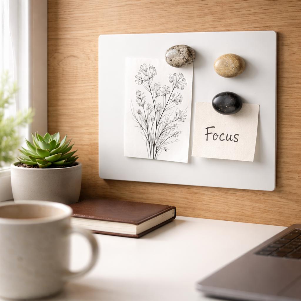 Whiteboard Magnets – natural stone mindful home accent – detail view