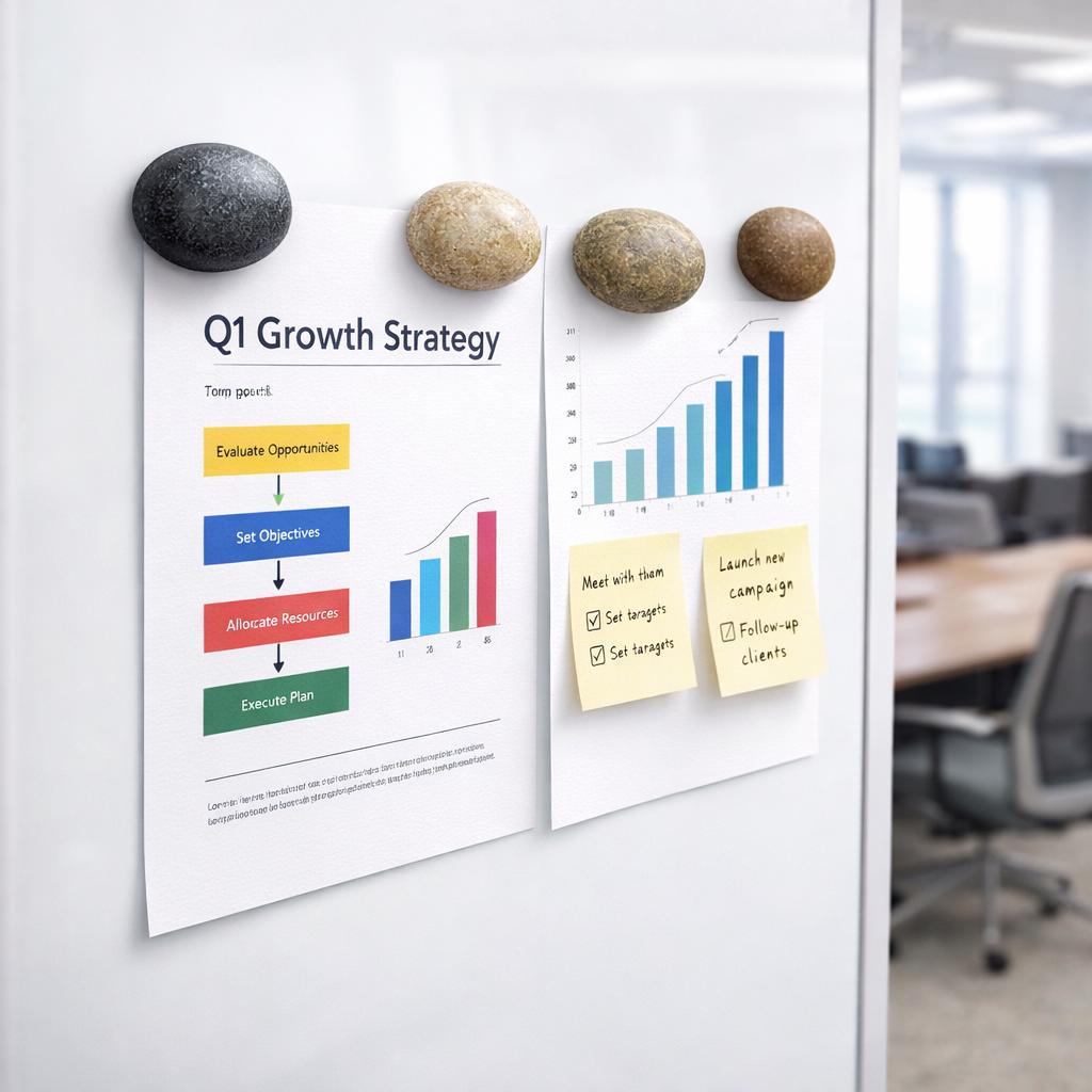 Whiteboard Magnets – natural stone mindful home accent – alternate angle