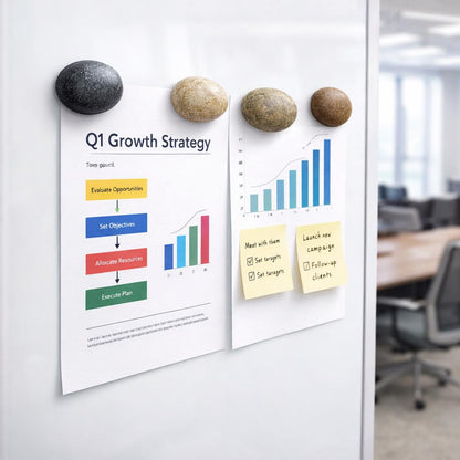 Whiteboard Magnets – natural stone mindful home accent – alternate angle