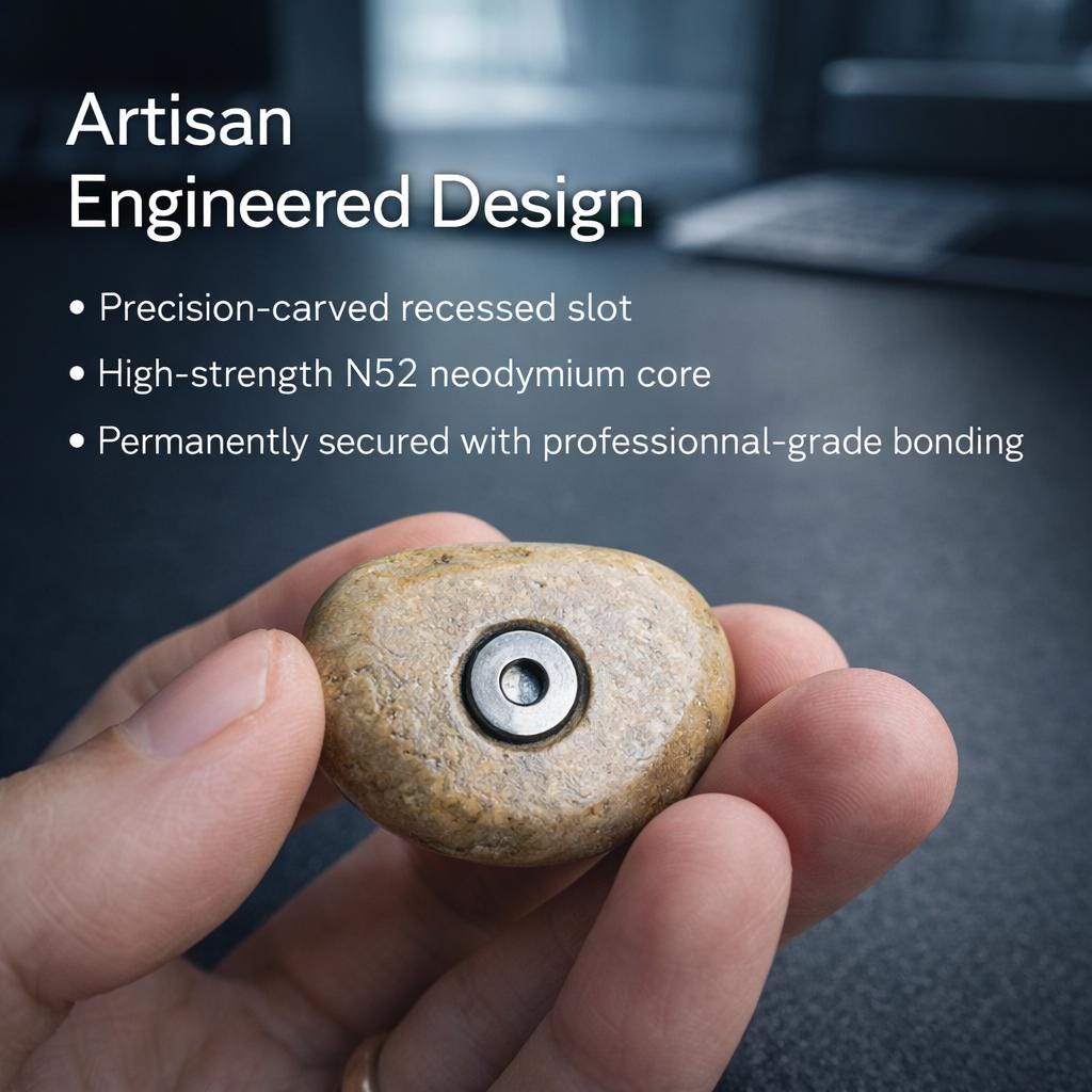 Whiteboard Magnets – natural stone mindful home accent – alternate angle