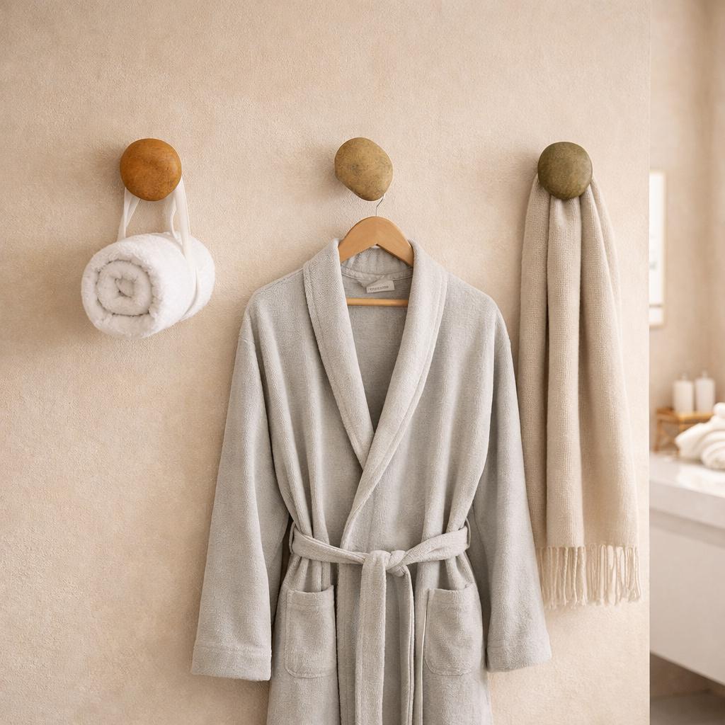 Bathroom Wall Hook – natural stone bathroom accessory – alternate product view