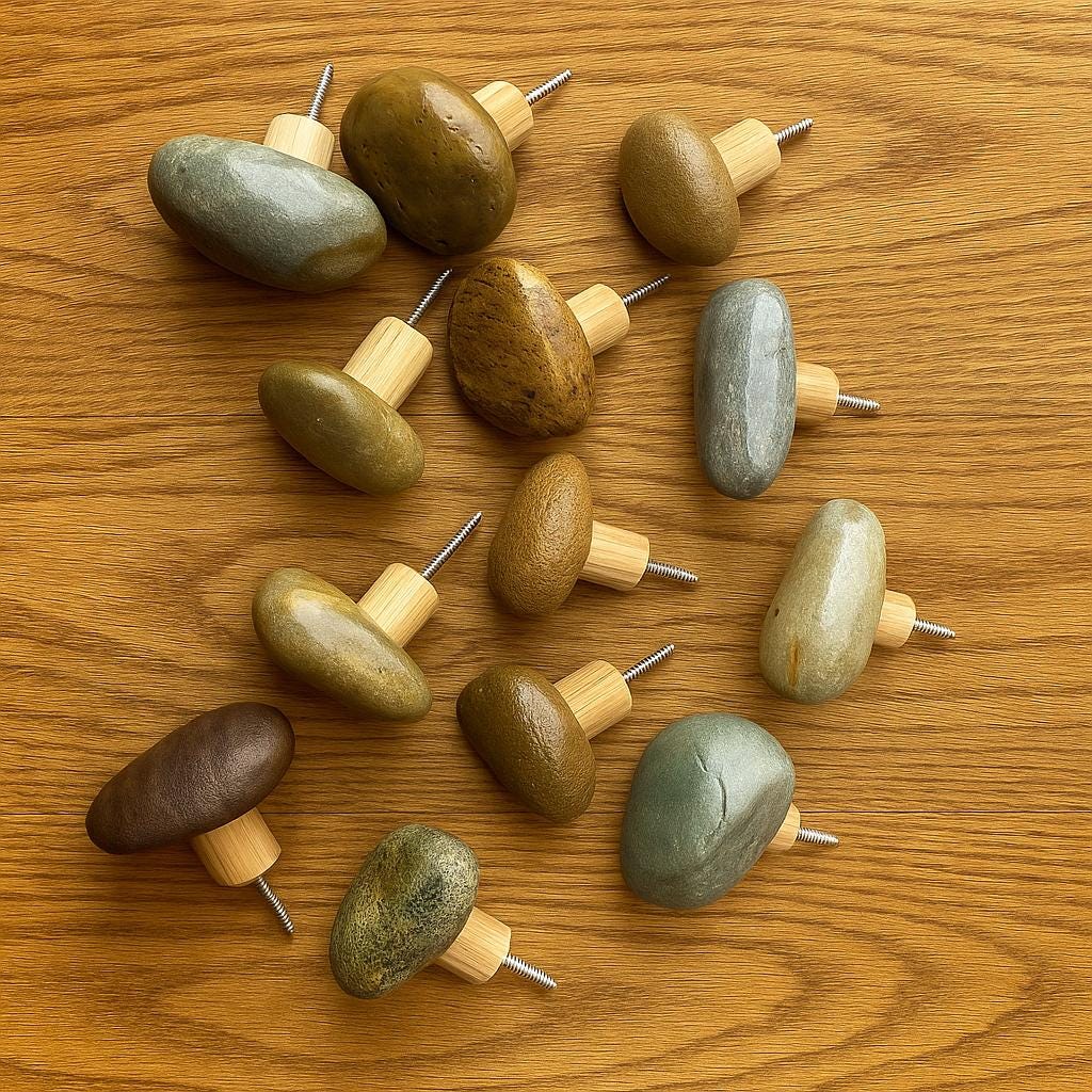 Kitchen Wall Hook – natural stone wall hook or rack – detail view