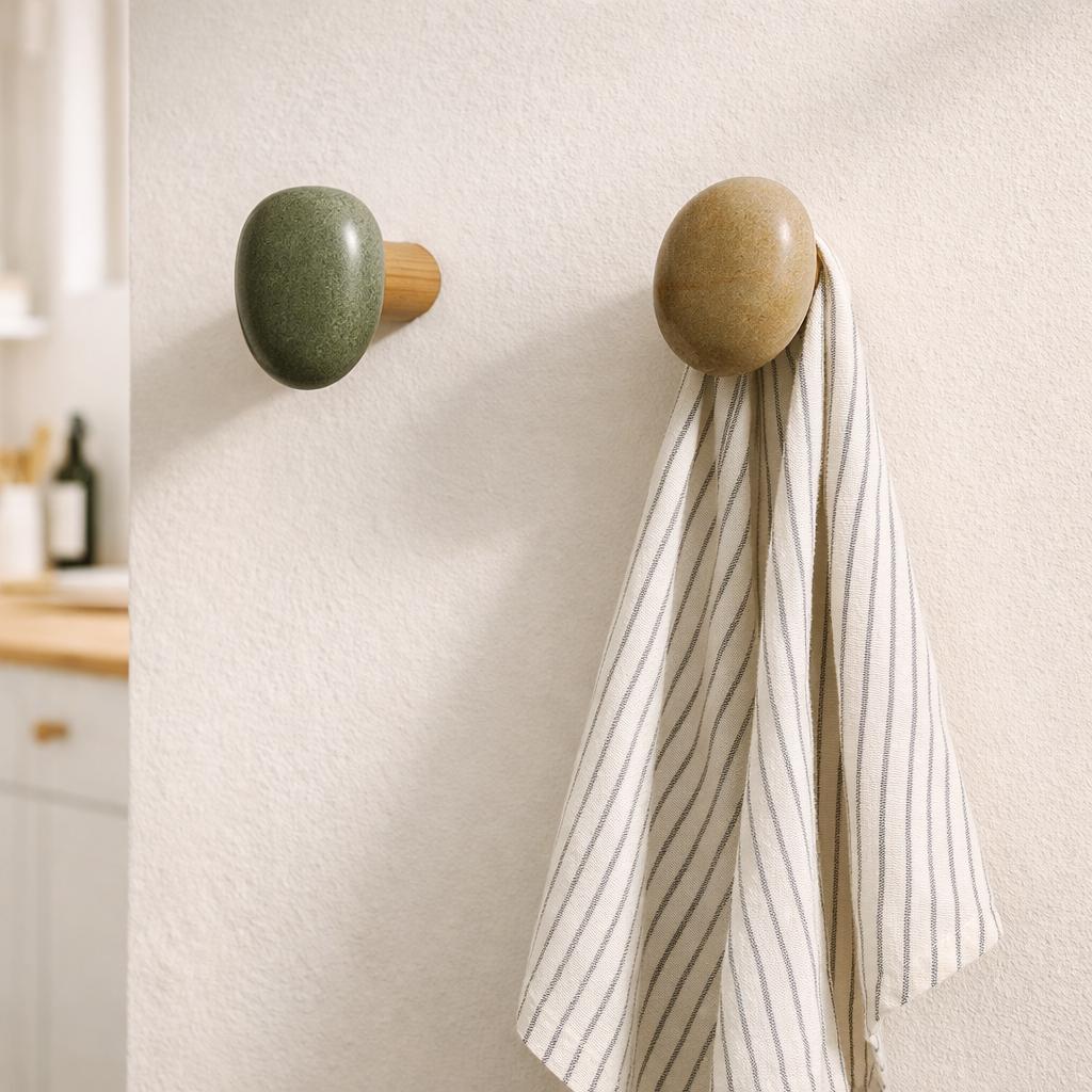 Kitchen Wall Hook – natural stone wall hook or rack – alternate angle