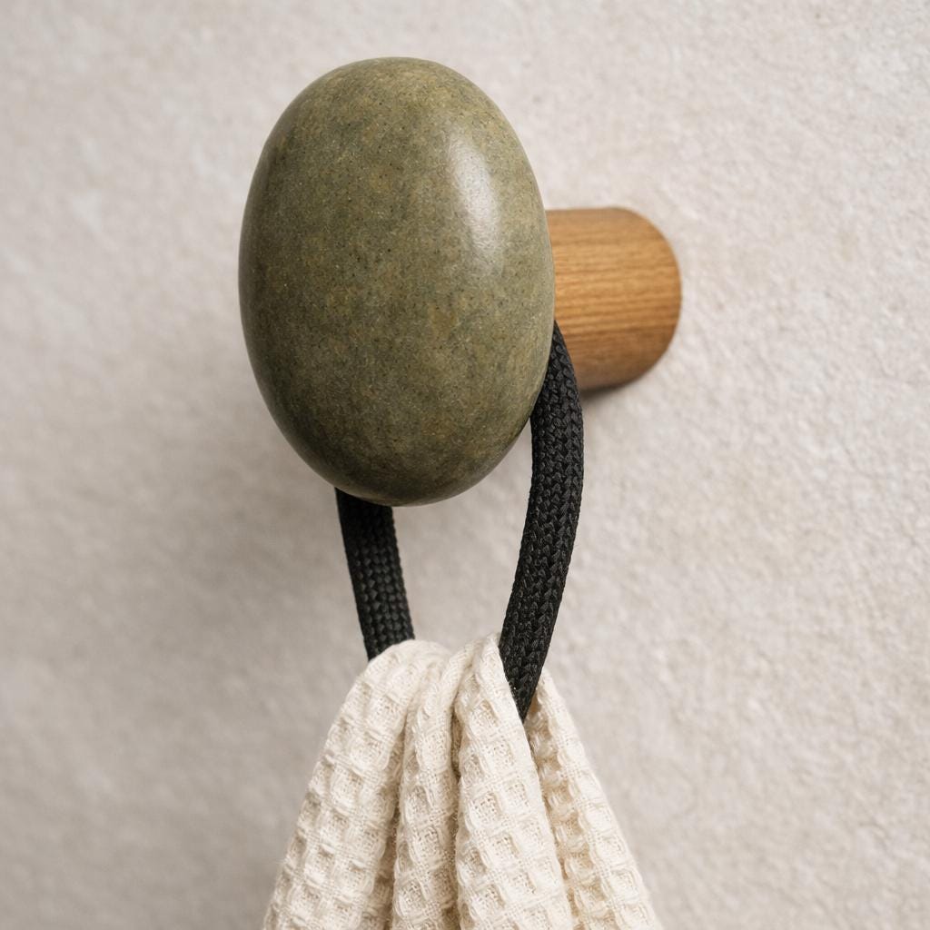 Kitchen Wall Hook – natural stone wall hook or rack – alternate view