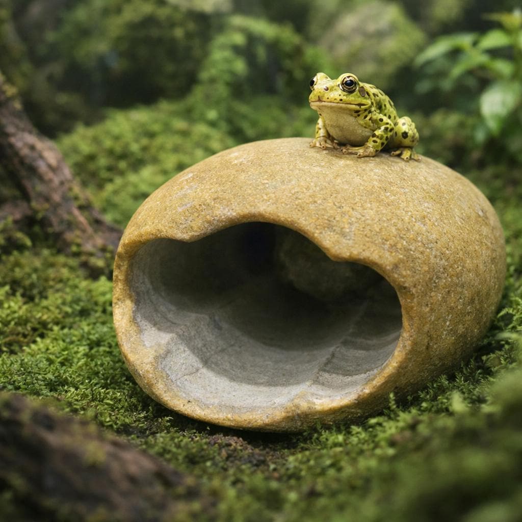 Hide Cave For Mini Frogs – natural stone terrarium accessory – alternate view