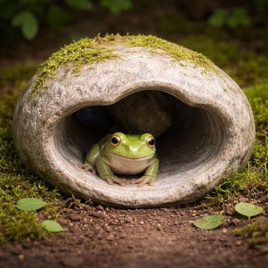 Hide Cave For Mini Frogs – natural stone terrarium accessory – primary product view
