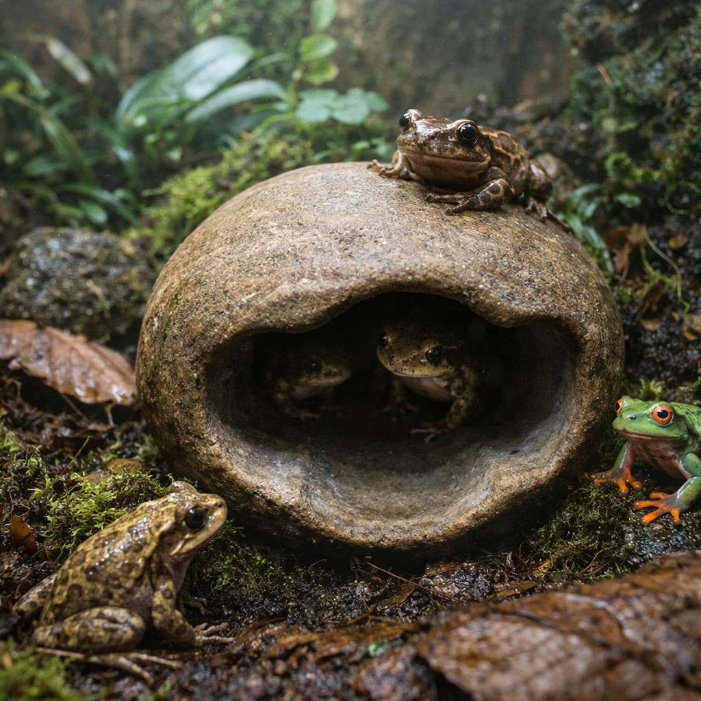 Hide Cave For Mini Frogs – natural stone terrarium accessory – alternate view