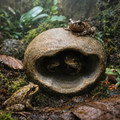 Hide Cave For Mini Frogs – natural stone terrarium accessory – alternate view