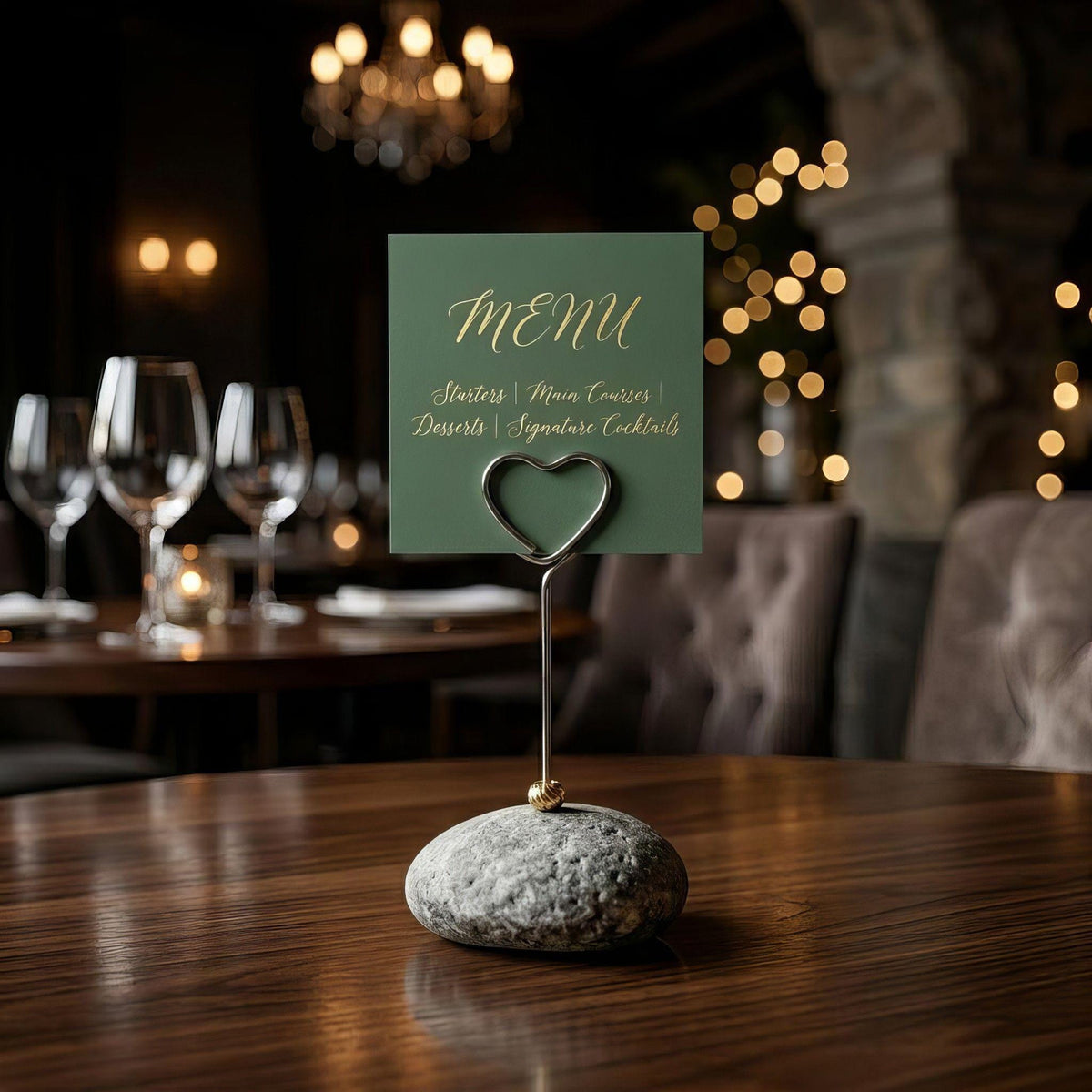 Natural Stone Menu Holder – natural stone kitchen and dining accessory – alternate product view