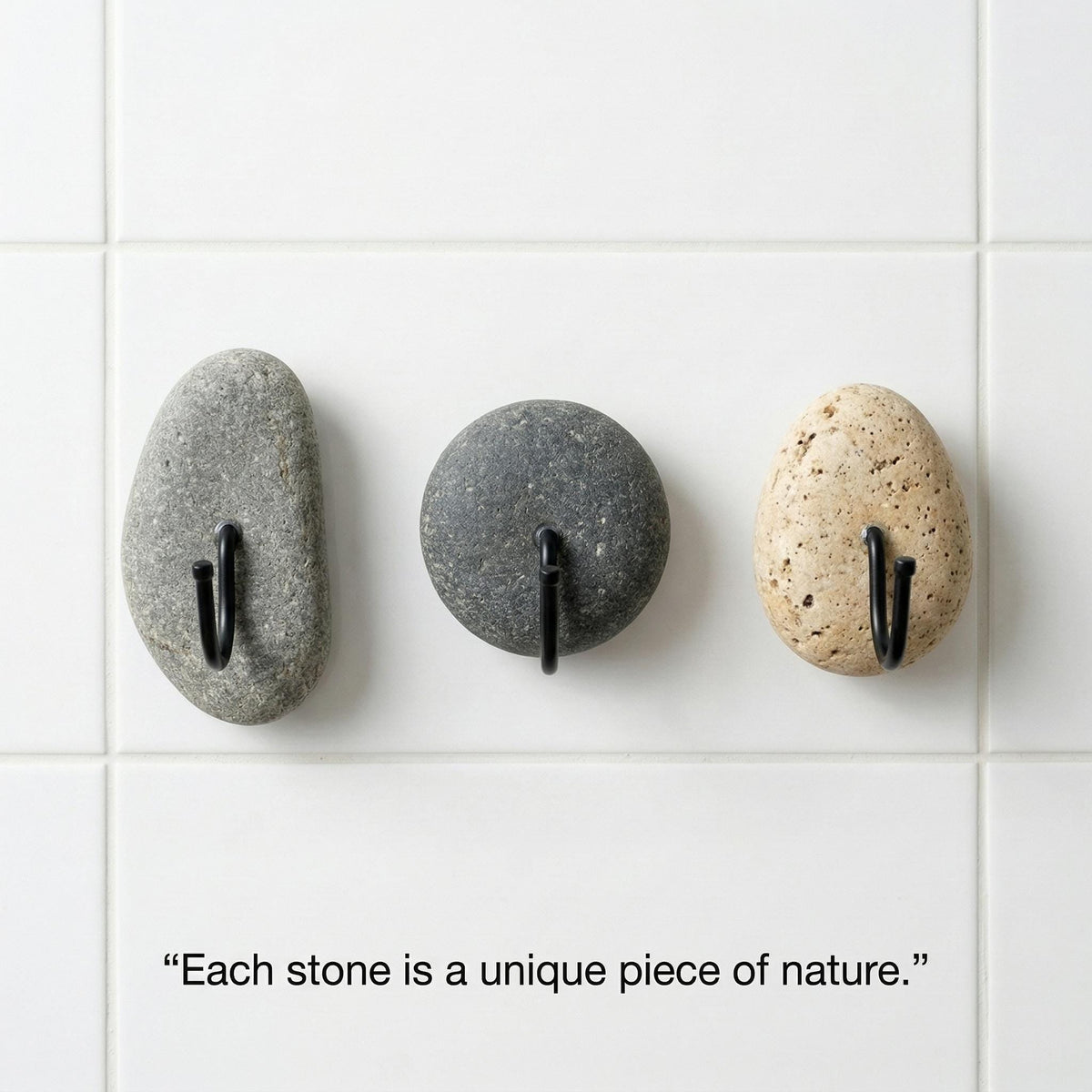 Wall Hooks - No Drill Natural Stone Wall Hooks – natural stone wall hook or rack – alternate view