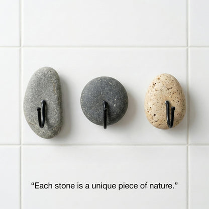 Wall Hooks - No Drill Natural Stone Wall Hooks – natural stone wall hook or rack – alternate view